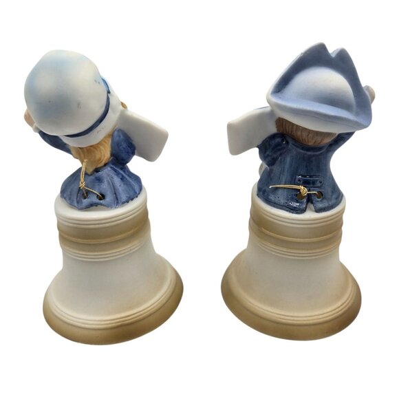 Albert E. Price 1974 Patriotic Boy & Girl Ceramic Bell Figurines Japan - Picture 9 of 12